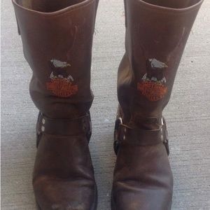 Vintage Harley Davidson Motorcycle Boots - 9
